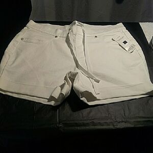 Just Be White Jean Shorts with Cuffed Hems NWT